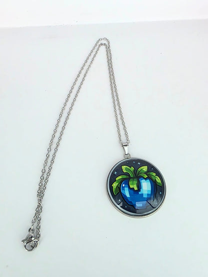 Stardew Valley Inspired Ancient Fruit 30 mm Pendant Stainless Steel Necklace
