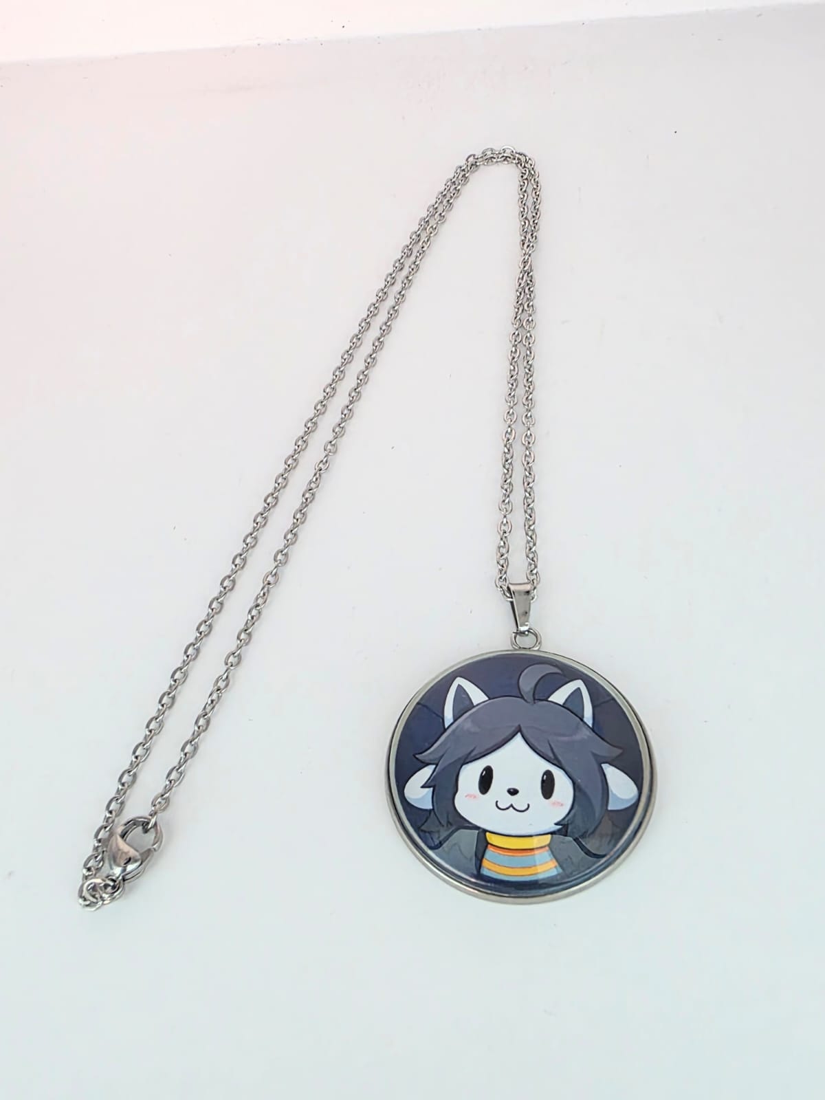 Undertale Undertale Inspired Temmie 30 mm Pendant Stainless Steel 20 inch NecklaceTemmie Pendant Necklace