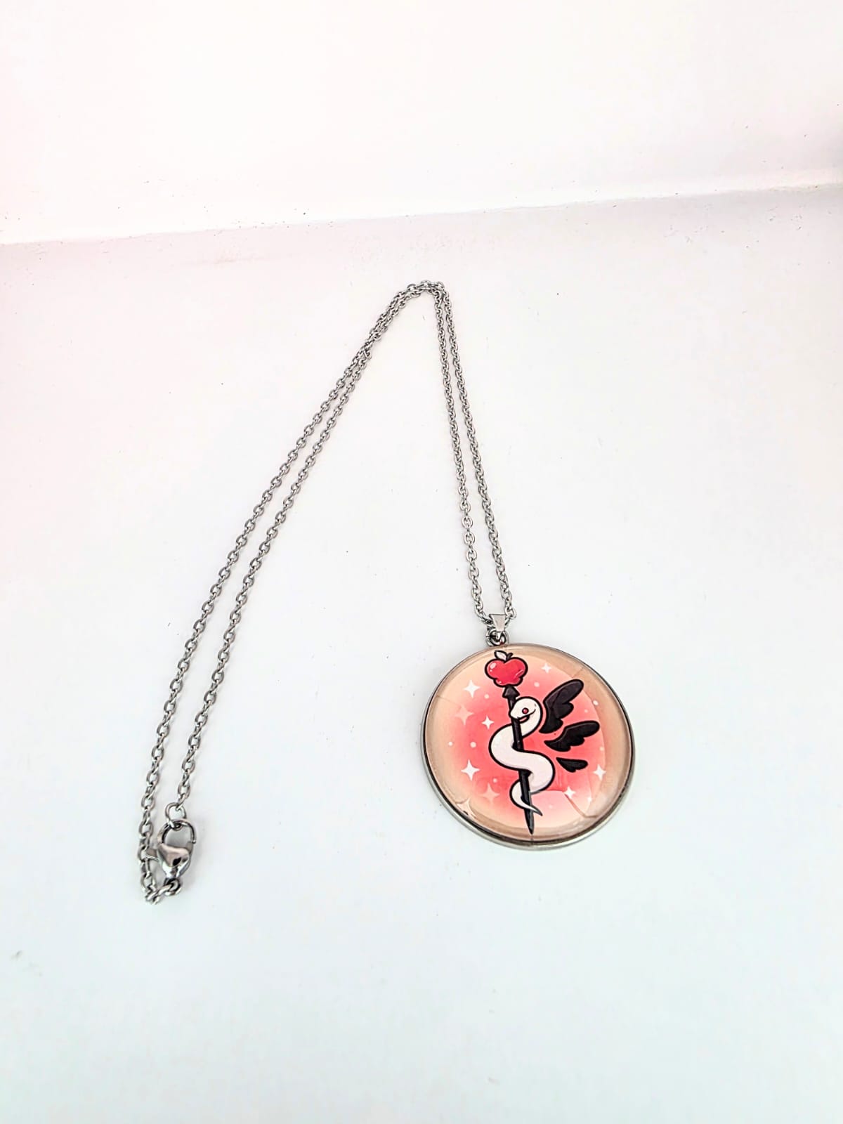 Hazbin Hotel Inspired Lucifer's Staff 30 mm Pendant Stainless Steel Necklace