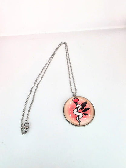 Hazbin Hotel Inspired Lucifer's Staff 30 mm Pendant Stainless Steel Necklace