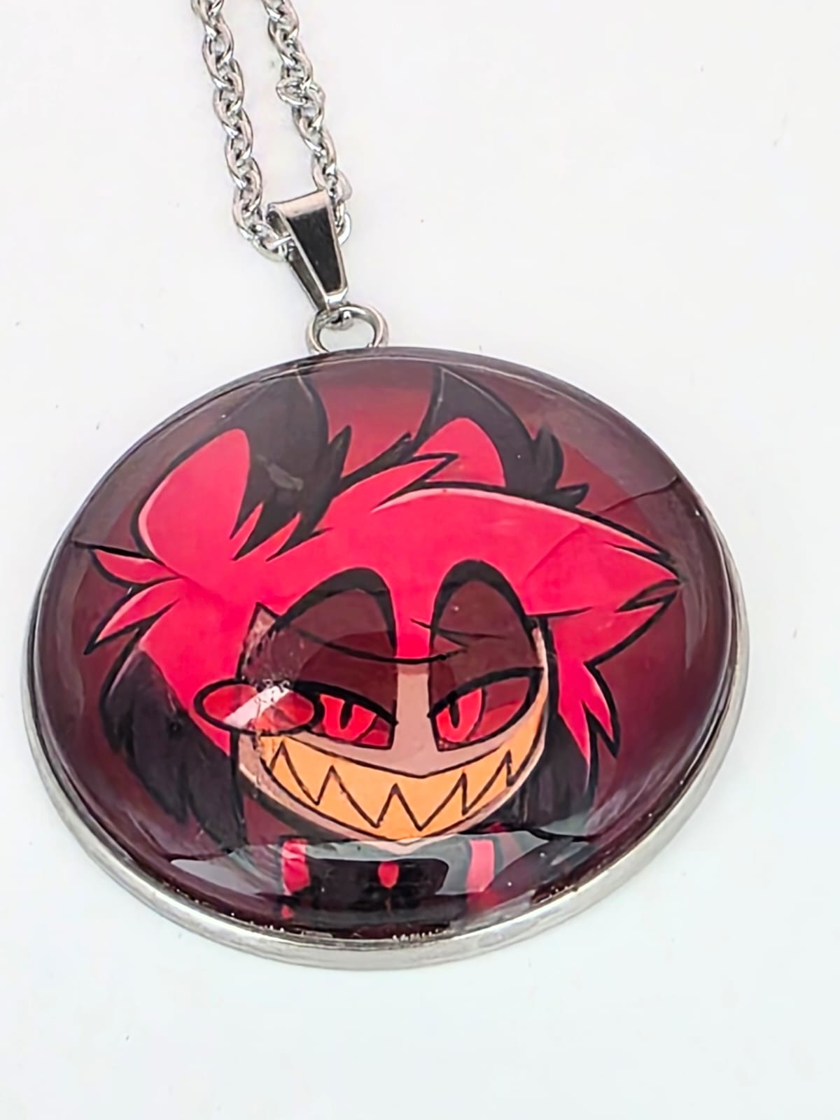 Hazbin Hotel Inspired Alastor 30 mm Pendant Stainless Steel 20 inch Necklace