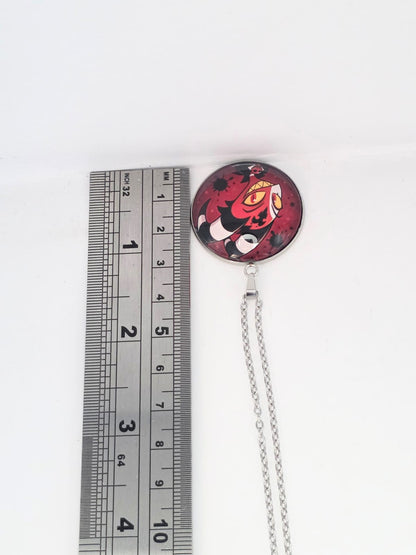 Helluva Boss Inspired Blitzø 30mm Pendant Stainless Steel 20 inch Necklace