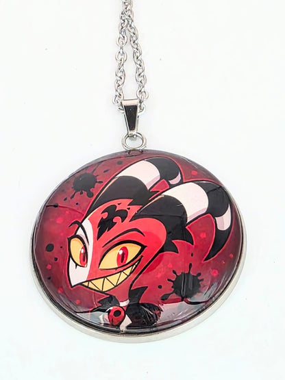 Helluva Boss Inspired Blitzø 30mm Pendant Stainless Steel 20 inch Necklace