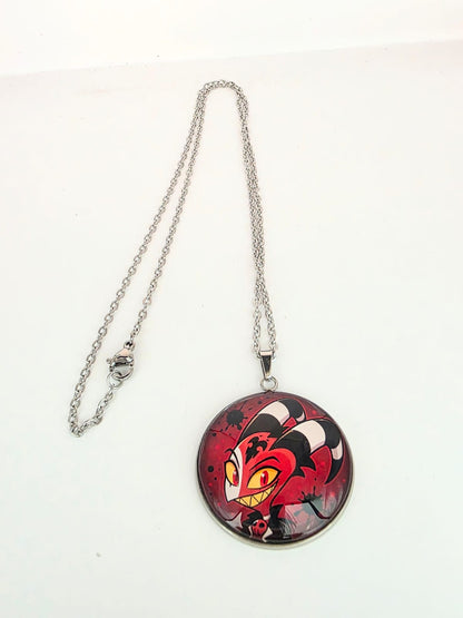 Helluva Boss Inspired Blitzø 30mm Pendant Stainless Steel 20 inch Necklace