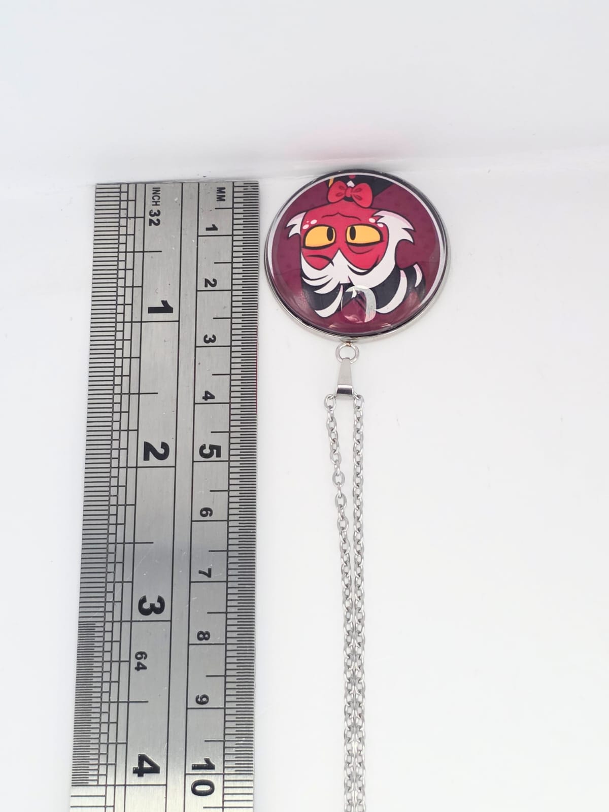 Helluva Boss Inspired Moxxie 30 mm Pendant Stainless Steel 20 inch Necklace