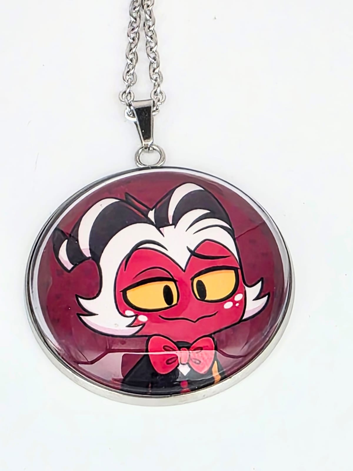 Helluva Boss Inspired Moxxie 30 mm Pendant Stainless Steel 20 inch Necklace