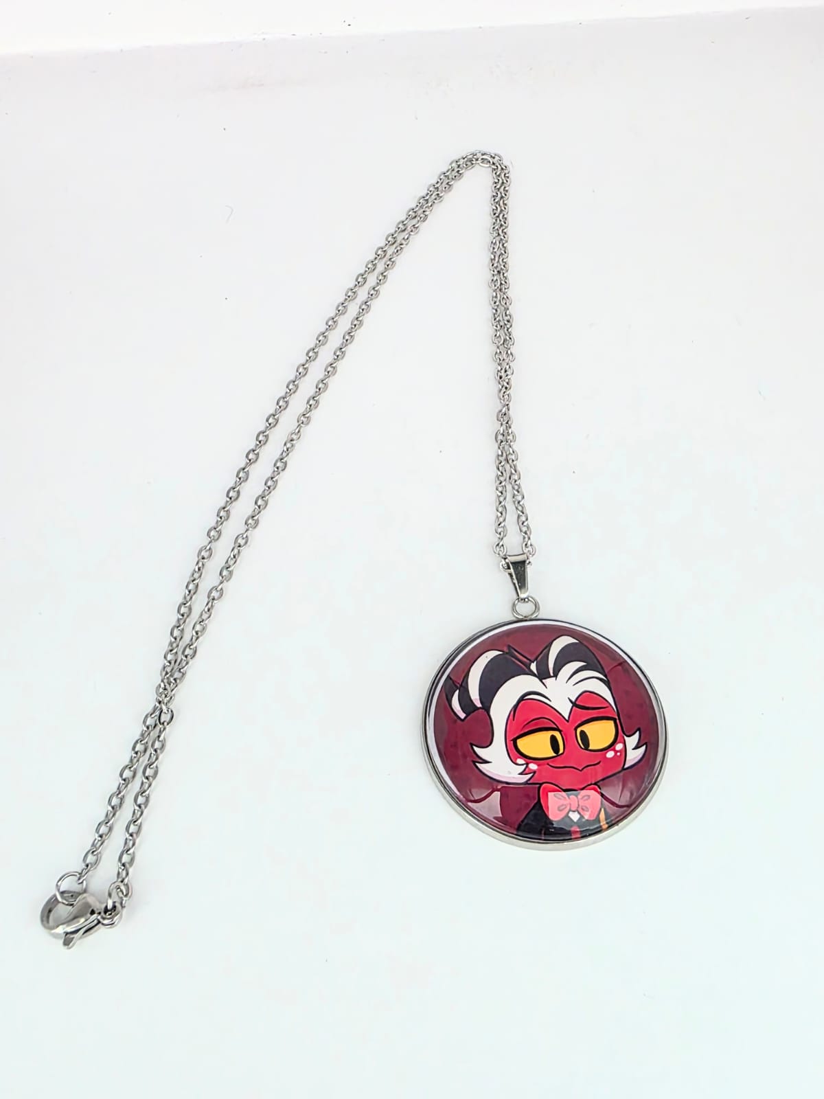 Helluva Boss Inspired Moxxie 30 mm Pendant Stainless Steel 20 inch Necklace
