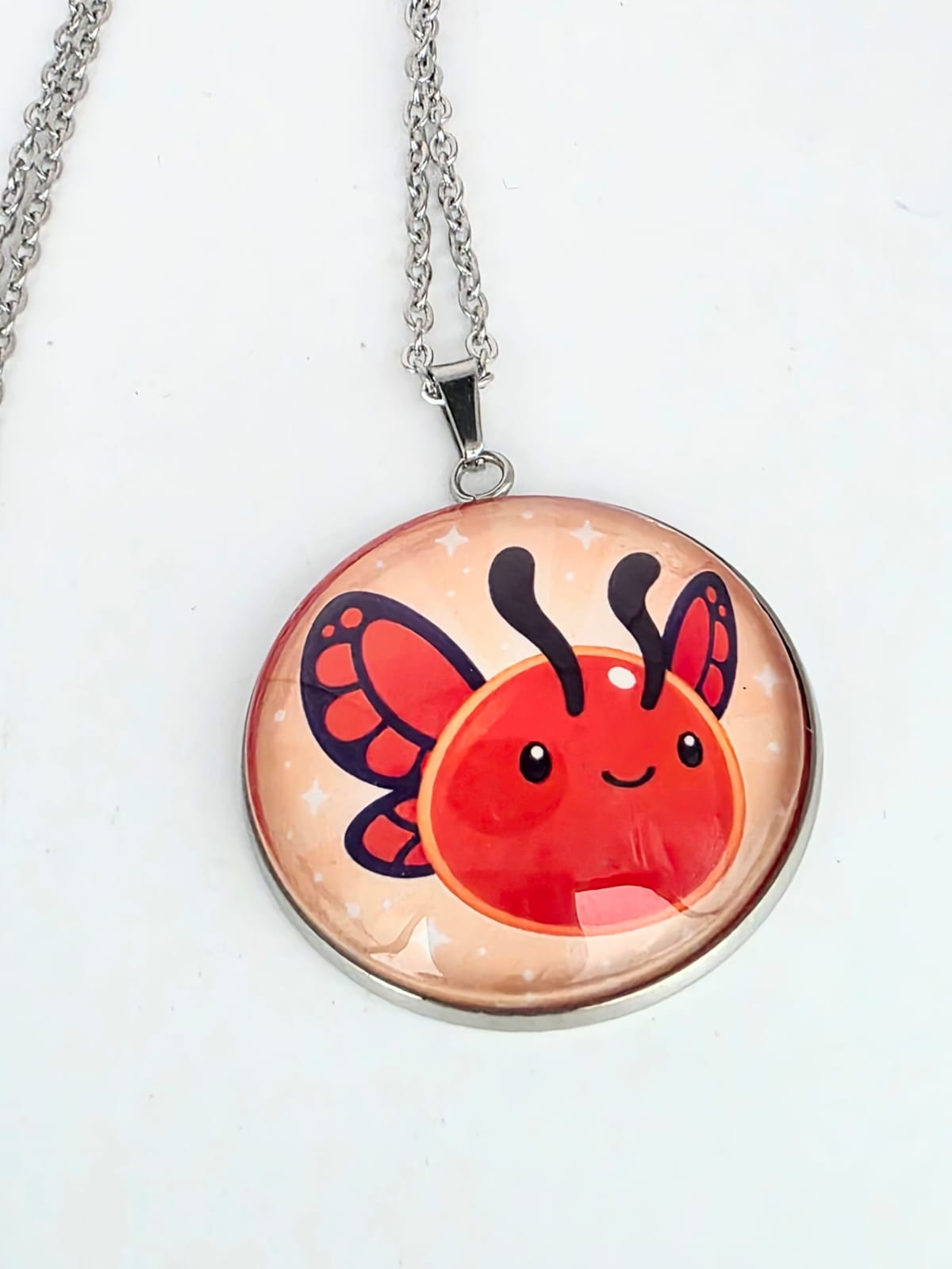 Slime Rancher 2 Inspired Flutter Slime 30 mm Pendant Stainless Steel Necklace