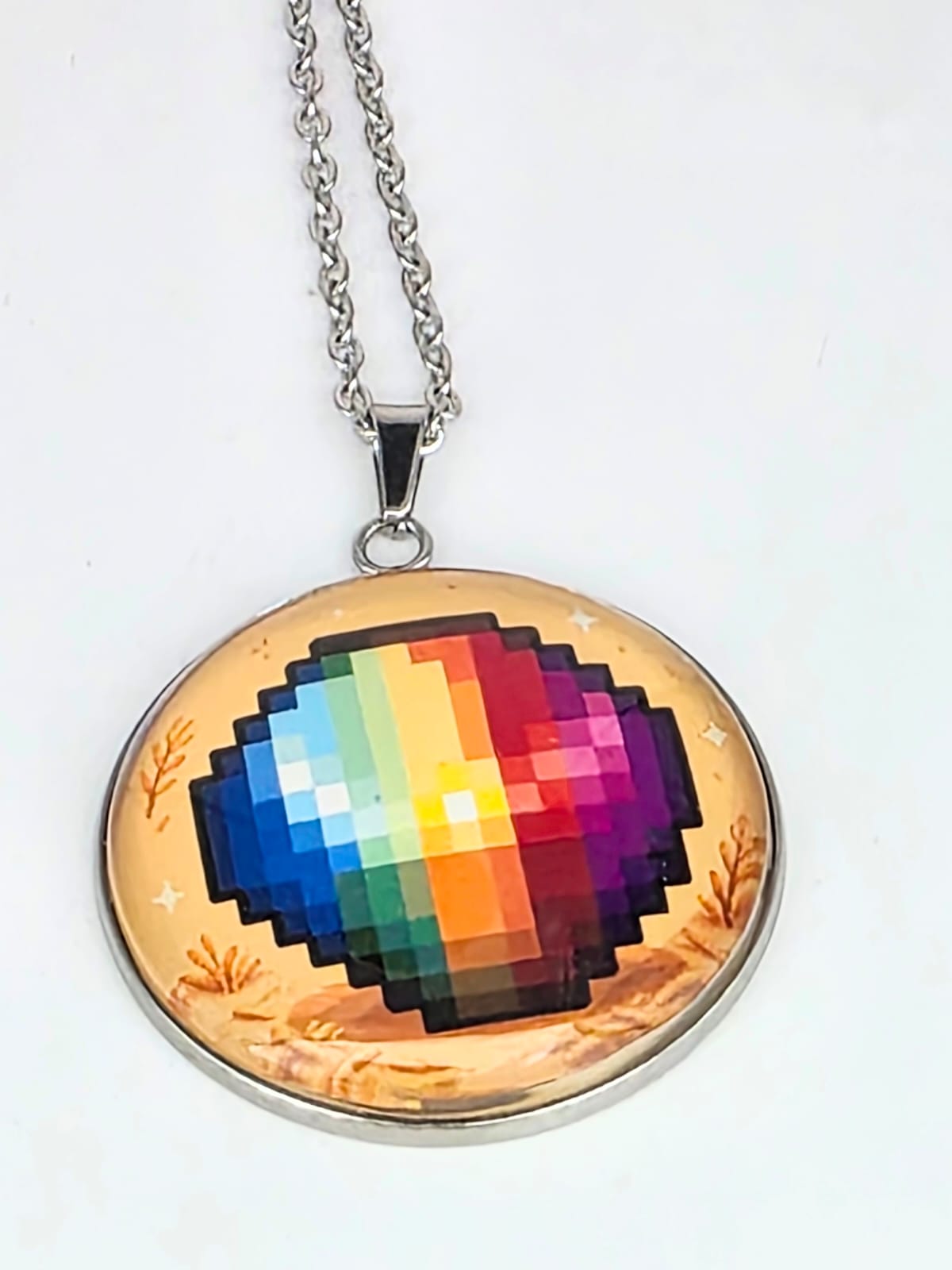 Prismatic Shard Inspired Stardew Valley 30 mm Pendant Stainless Steel Necklace
