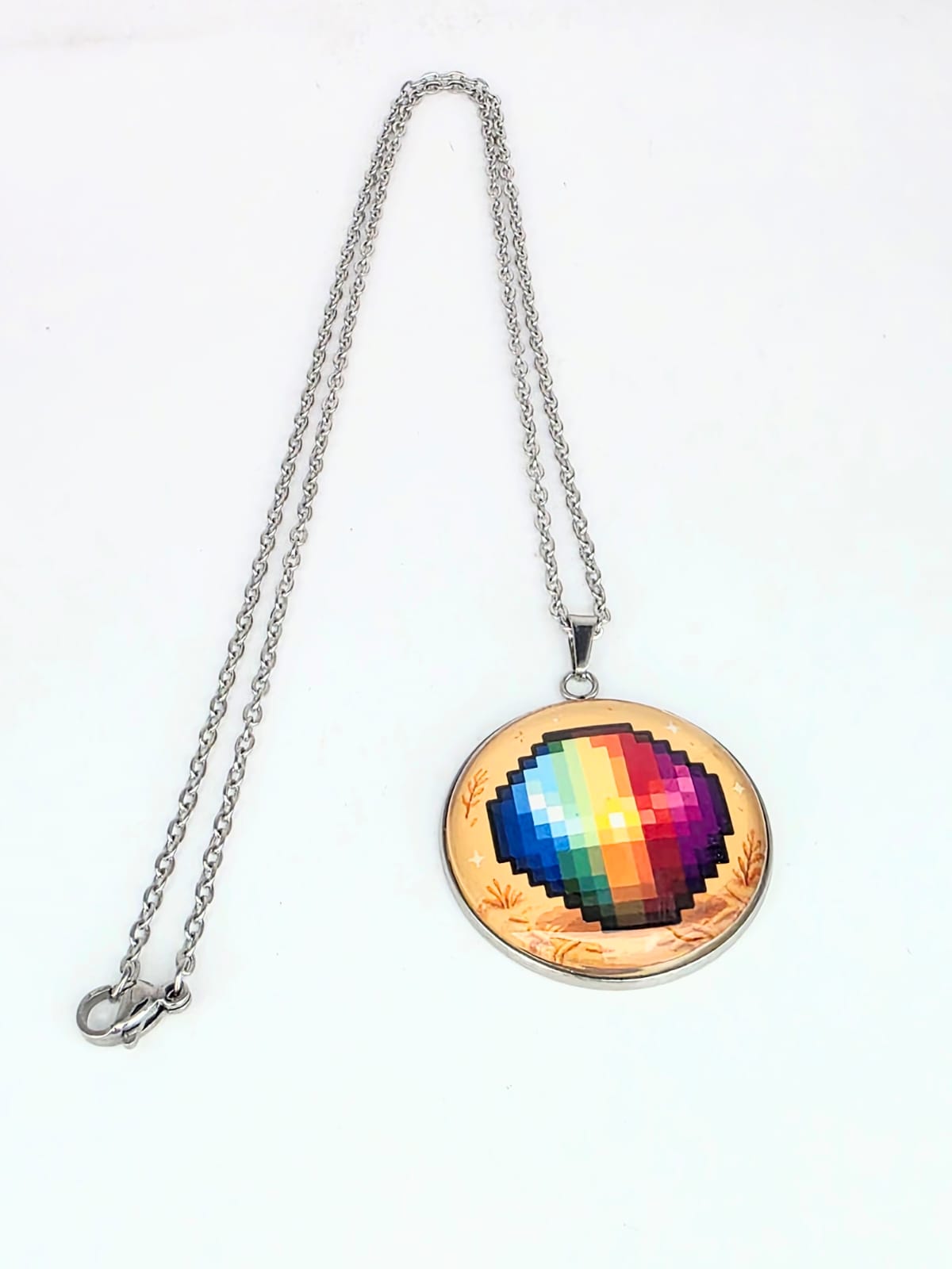 Prismatic Shard Inspired Stardew Valley 30 mm Pendant Stainless Steel Necklace