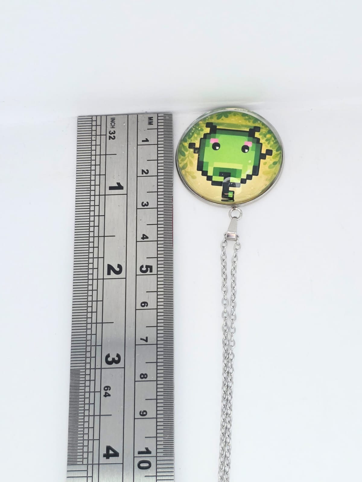 Green Junimo Inspired Stardew Valley 30 mm Pendant Stainless Steel Necklace