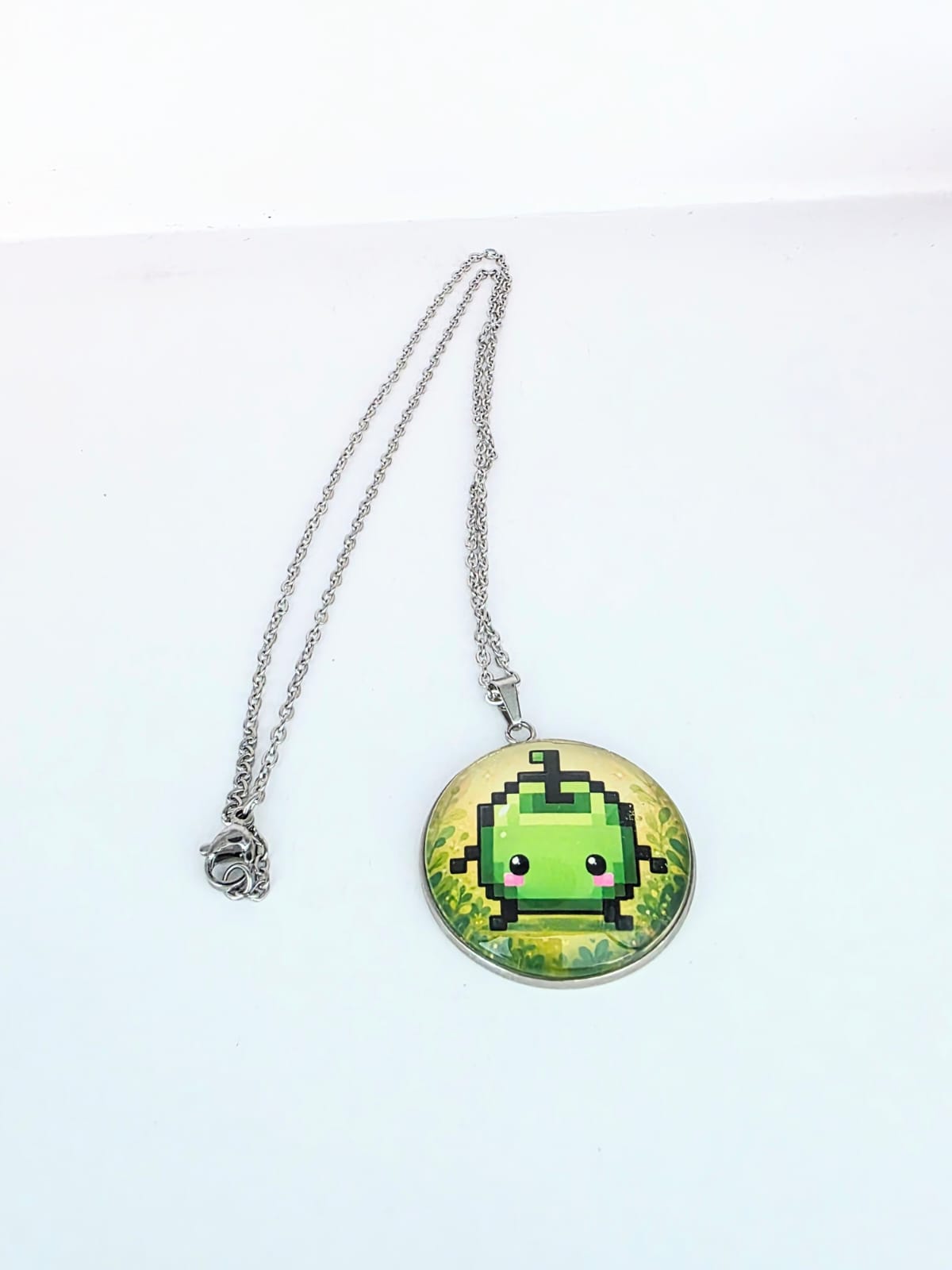 Green Junimo Inspired Stardew Valley 30 mm Pendant Stainless Steel Necklace