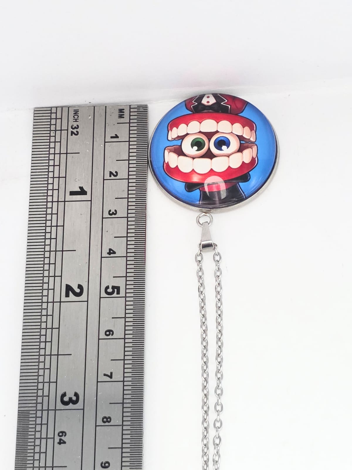 The Amazing Digital Circus Inspired Caine 30 mm Pendant Stainless Steel Necklace