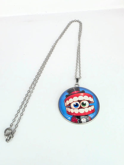 The Amazing Digital Circus Inspired Caine 30 mm Pendant Stainless Steel Necklace