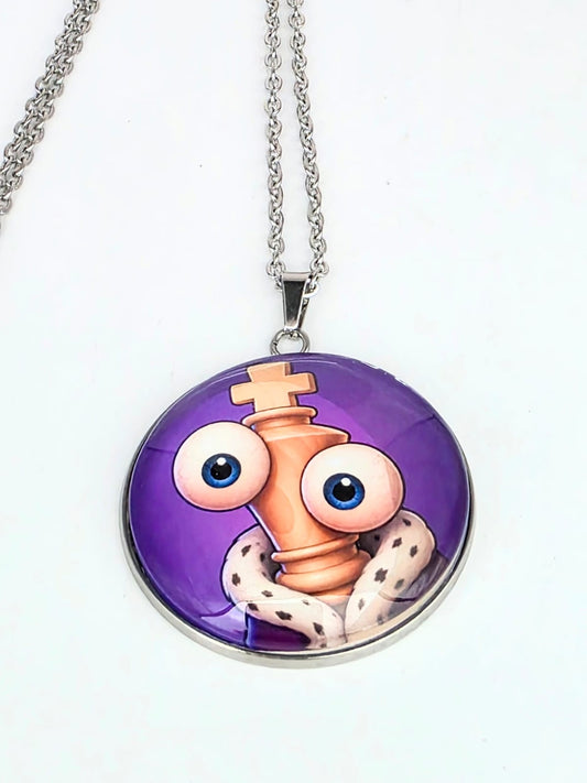 The Amazing Digital Circus Inspired Kinger 30mm Pendant Stainless Steel Necklace