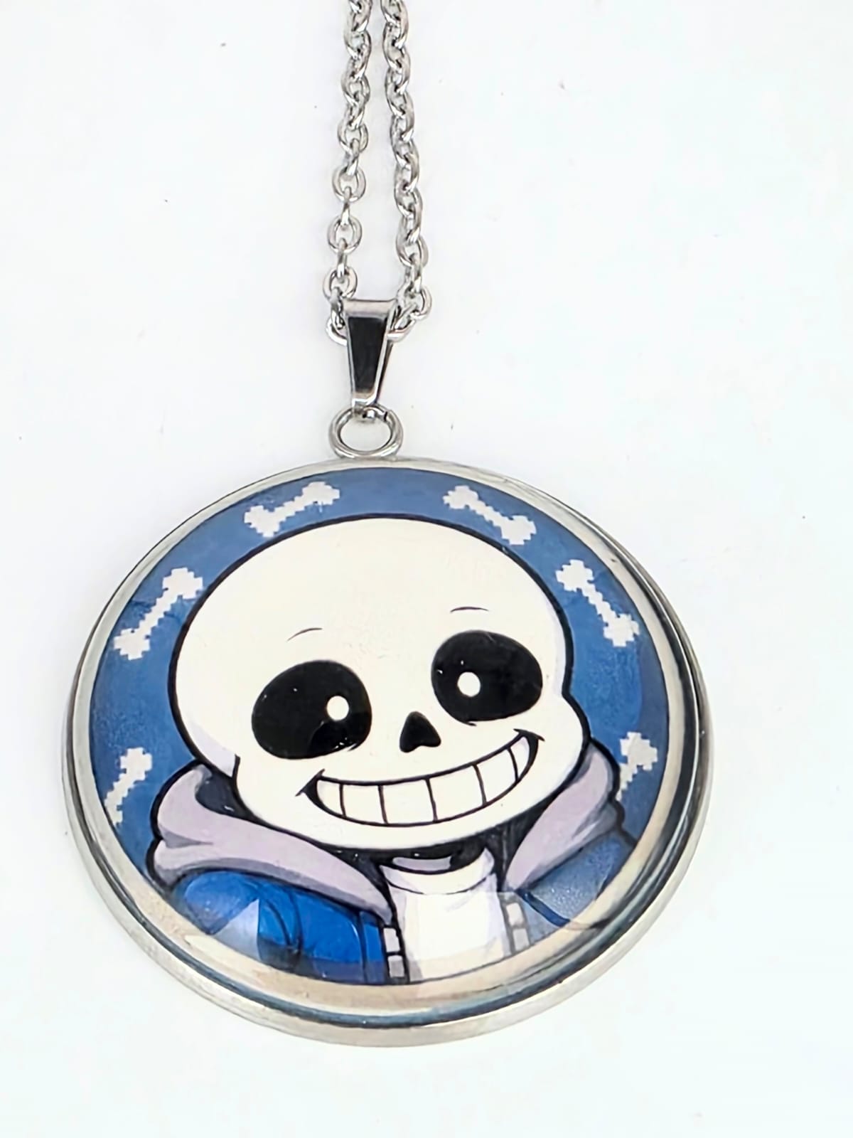 Undertale Inspired Sans 30 mm Pendant Stainless Steel 20 inch Necklace