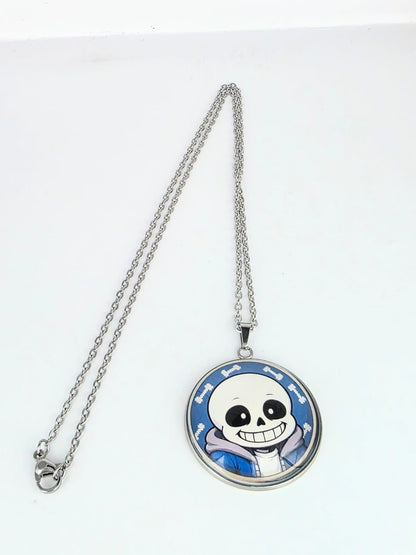 Undertale Inspired Sans 30 mm Pendant Stainless Steel 20 inch Necklace