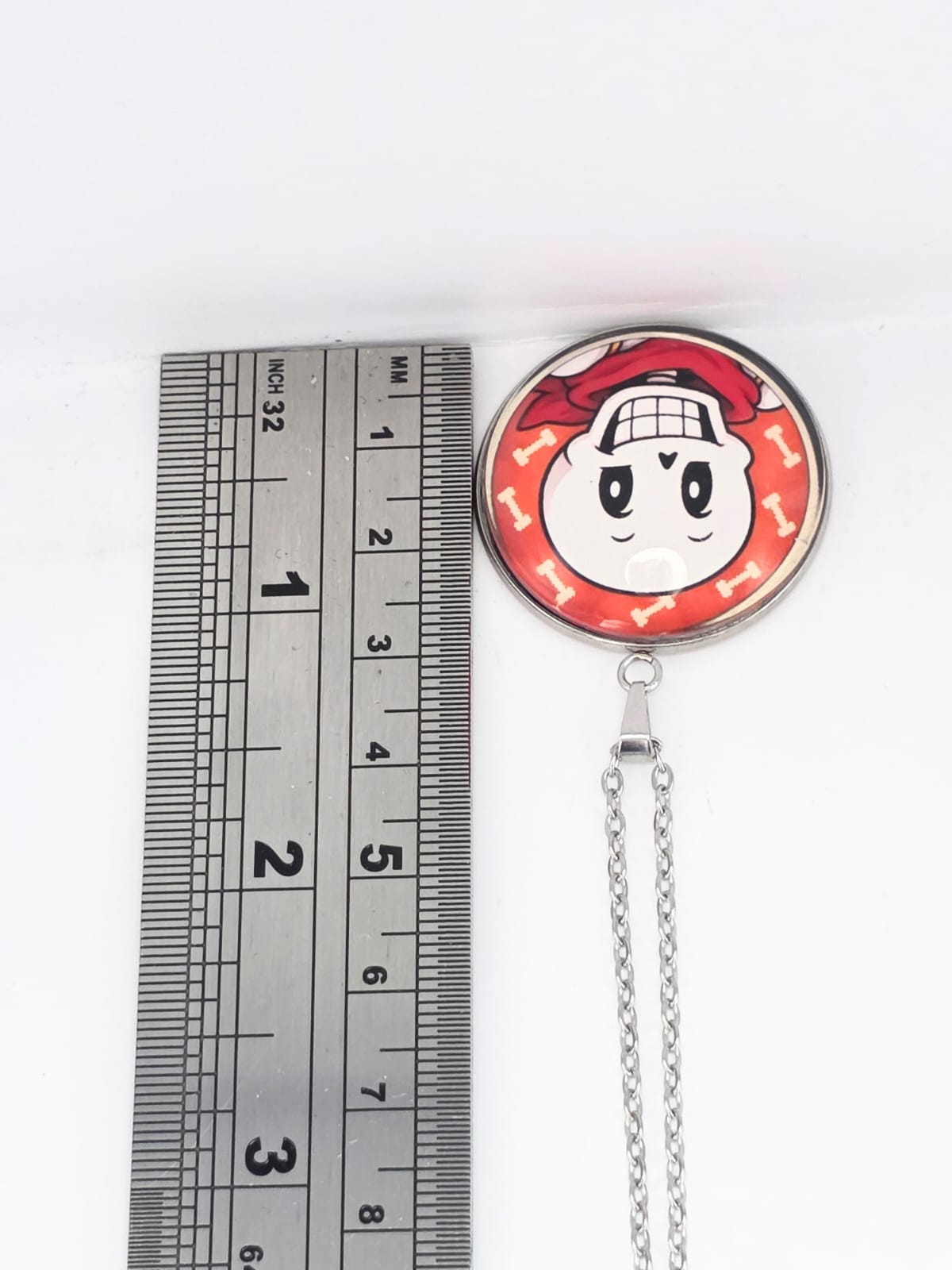 Undertale Inspired Papyrus 30 mm Pendant Stainless Steel 20 inch Necklace