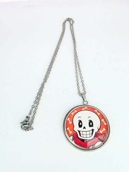 Undertale Inspired Papyrus 30 mm Pendant Stainless Steel 20 inch Necklace