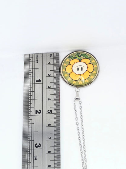 Undertale Inspired Flowey 30 mm Pendant Stainless Steel 20 inch Necklace