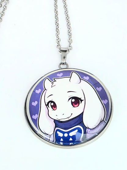 Undertale Inspired Toriel 30mm Pendant Stainless Steel 20 inch Necklace