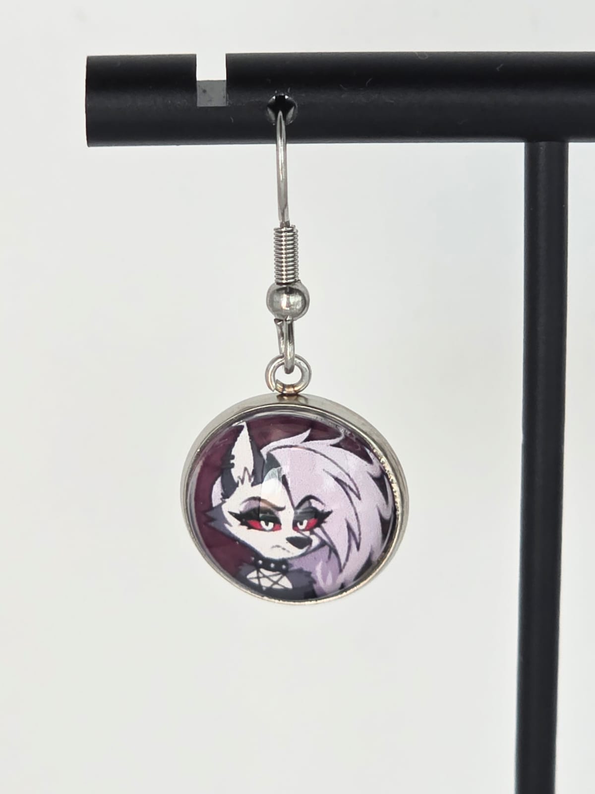 Helluva Boss Inspired Loona & "I AM a People Person!" Dangle Stainless Steel Earrings