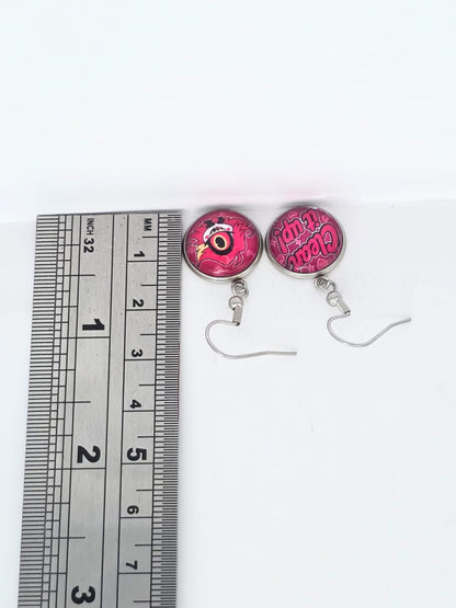 Hazbin Hotel Inspired Niffty & "Clean It Up" Dangle Stainless Steel Earrings