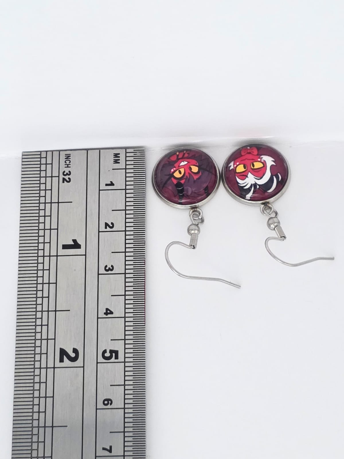 Helluva Boss Inspired Moxxie & Millie Dangle Stainless Steel Earrings