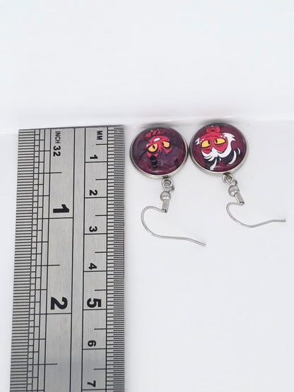 Helluva Boss Inspired Moxxie & Millie Dangle Stainless Steel Earrings