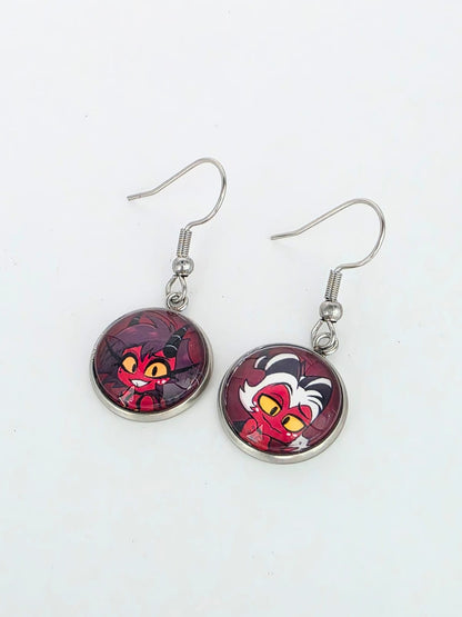 Helluva Boss Inspired Moxxie & Millie Dangle Stainless Steel Earrings