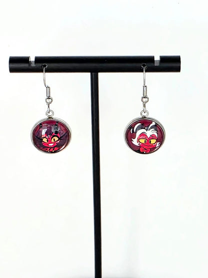Helluva Boss Inspired Moxxie & Millie Dangle Stainless Steel Earrings