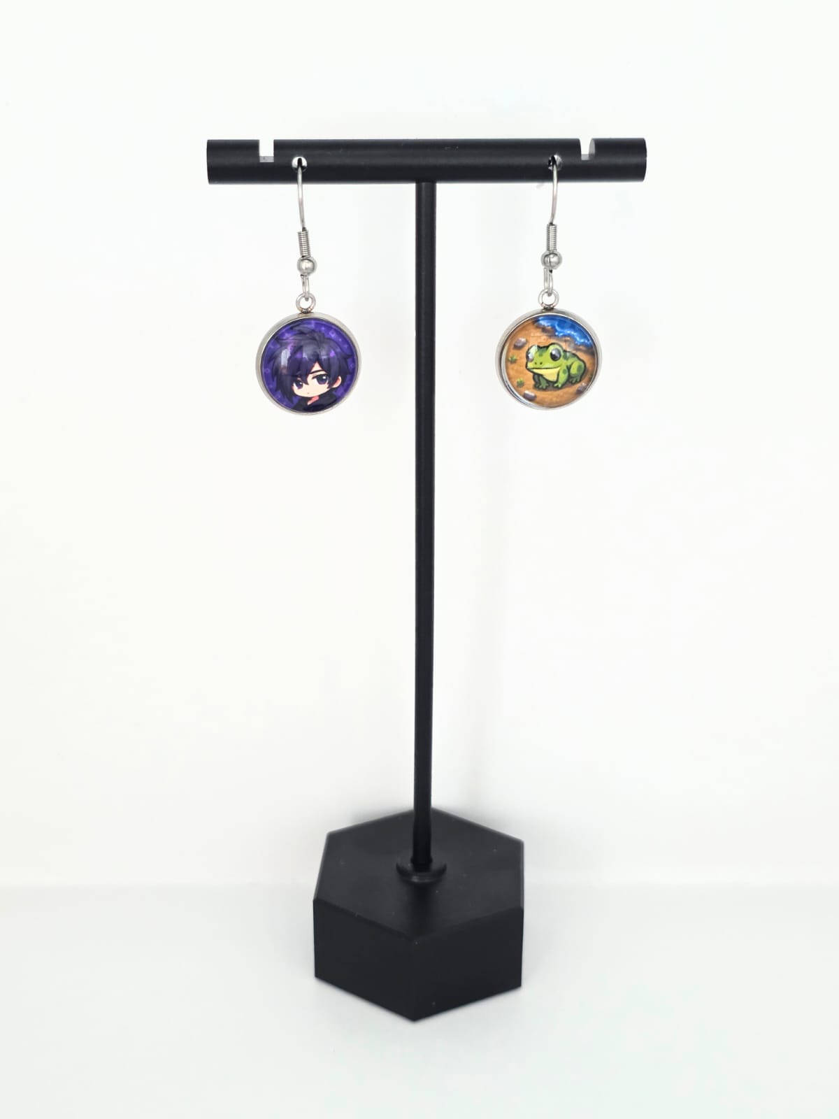 Stardew Valley Inspired Sebastian & Frog Dangle Stainless Steel Earrings