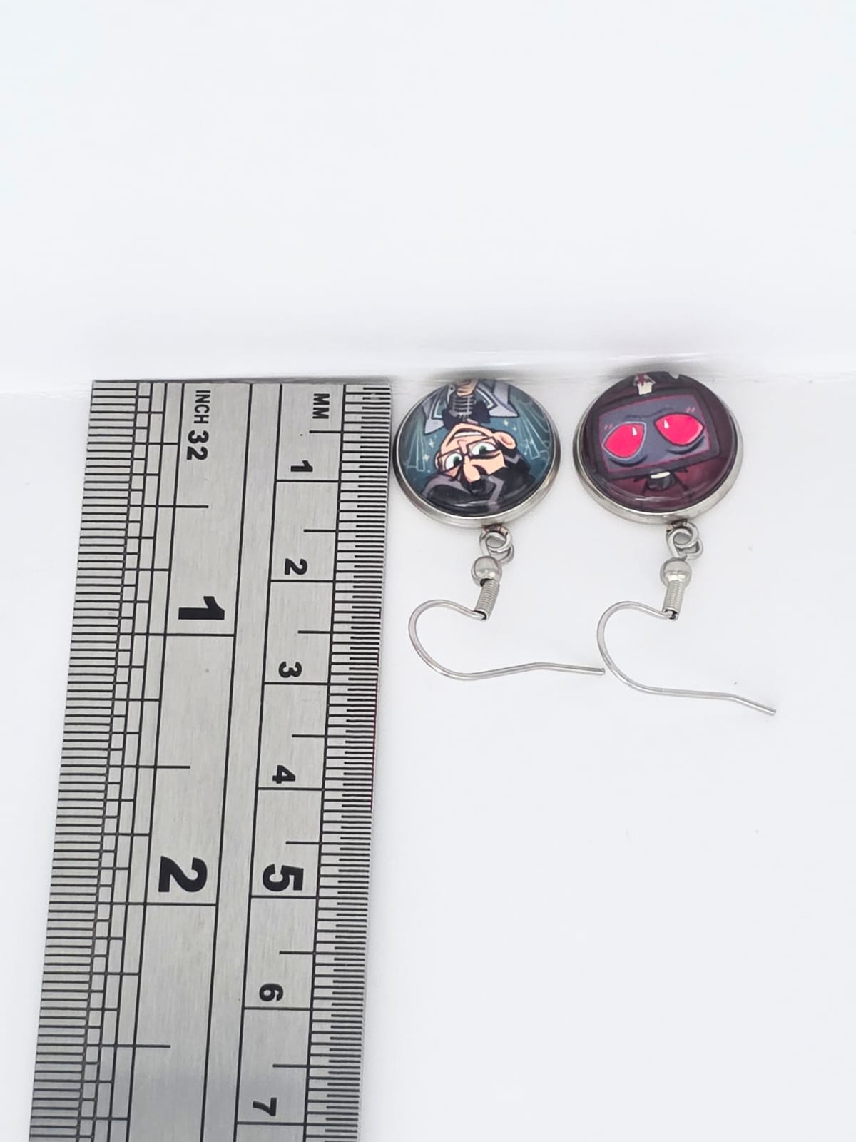 Hazbin Hotel Inspired Vincent & Young Vox Dangle Stainless Steel Earrings