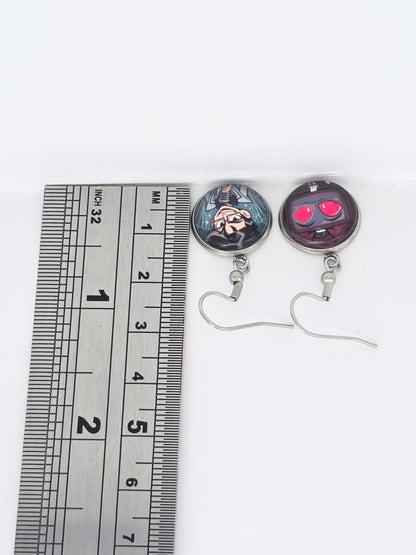 Hazbin Hotel Inspired Vincent & Young Vox Dangle Stainless Steel Earrings