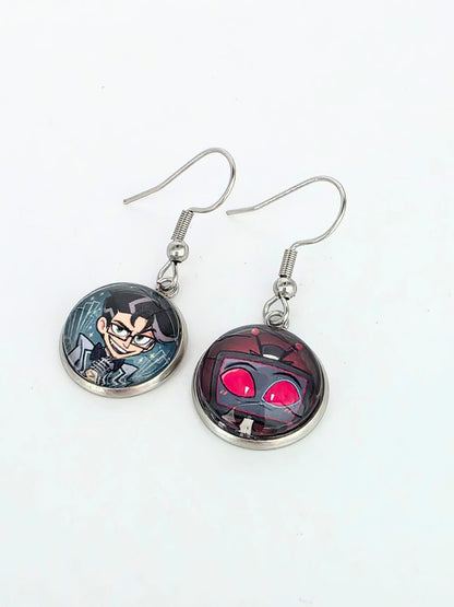Hazbin Hotel Inspired Vincent & Young Vox Dangle Stainless Steel Earrings