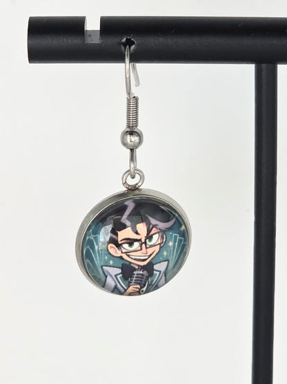 Hazbin Hotel Inspired Vincent & Young Vox Dangle Stainless Steel Earrings