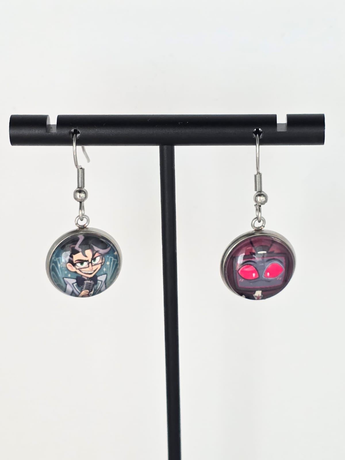 Hazbin Hotel Inspired Vincent & Young Vox Dangle Stainless Steel Earrings