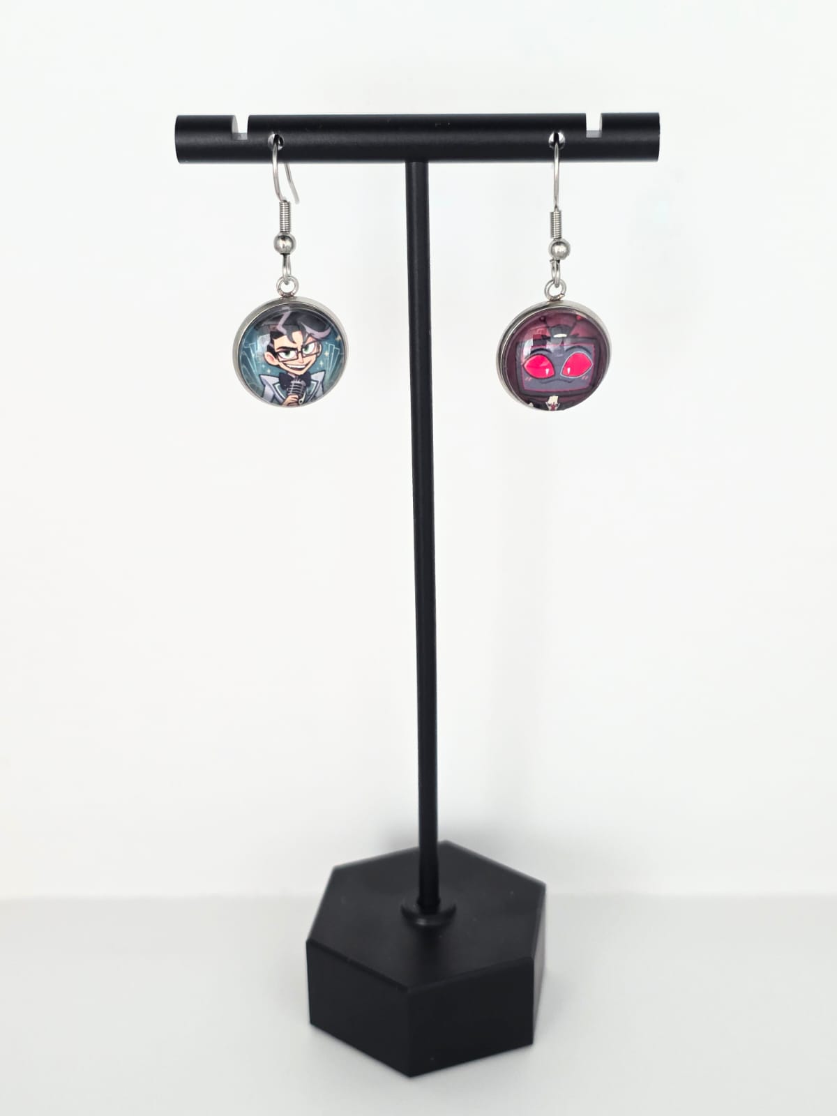 Hazbin Hotel Inspired Vincent & Young Vox Dangle Stainless Steel Earrings