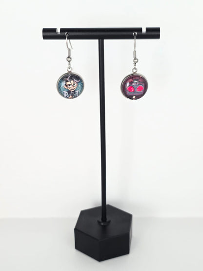 Hazbin Hotel Inspired Vincent & Young Vox Dangle Stainless Steel Earrings