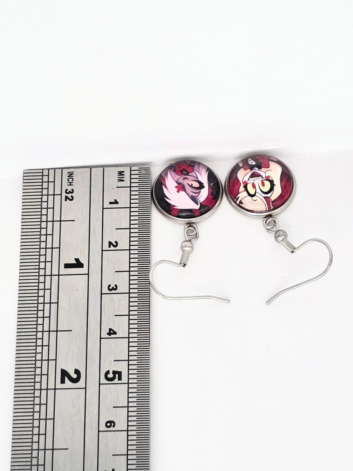 Hazbin Hotel Inspired Charlie & Vaggi Dangle Stainless Steel Earrings