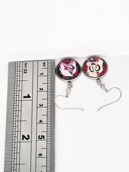 Hazbin Hotel Inspired Charlie & Vaggi Dangle Stainless Steel Earrings