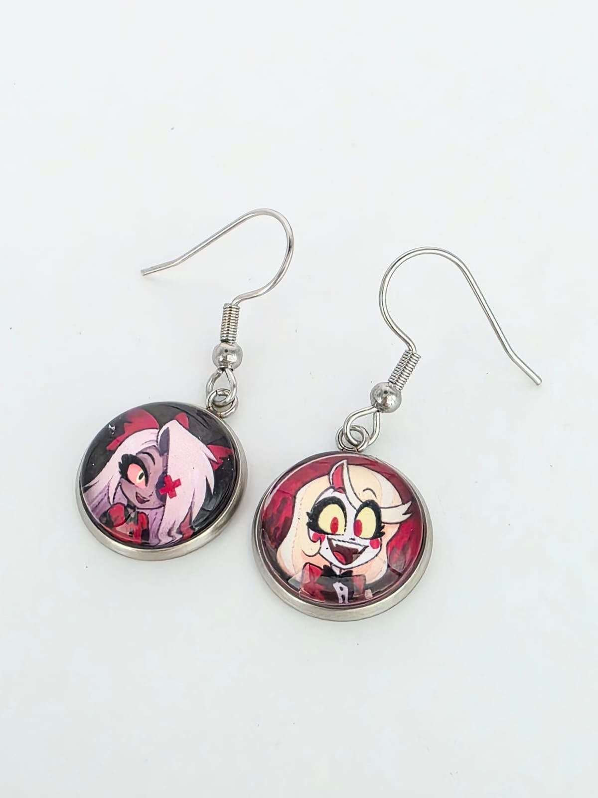Hazbin Hotel Inspired Charlie & Vaggi Dangle Stainless Steel Earrings