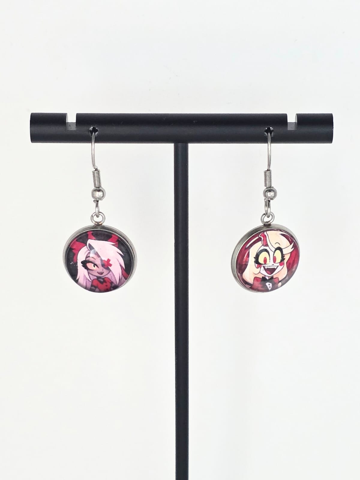 Hazbin Hotel Inspired Charlie & Vaggi Dangle Stainless Steel Earrings