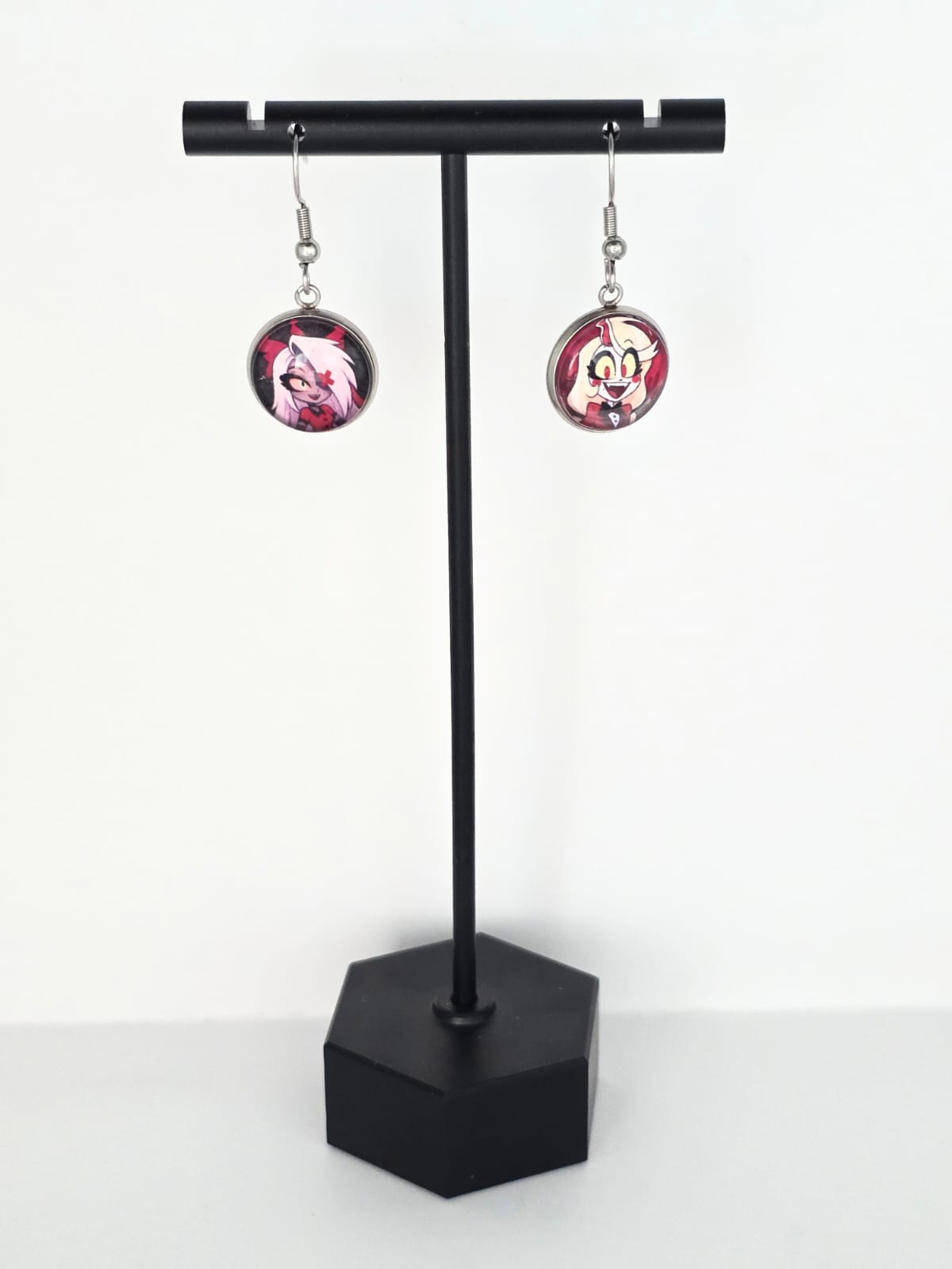 Hazbin Hotel Inspired Charlie & Vaggi Dangle Stainless Steel Earrings