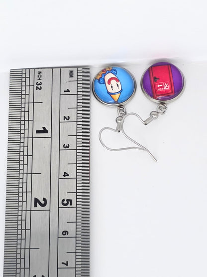 The Amazing Digital Circus Inspired Kaufmo & Exit Door Dangle Stainless Steel Earrings