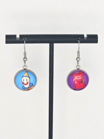 The Amazing Digital Circus Inspired Kaufmo & Exit Door Dangle Stainless Steel Earrings