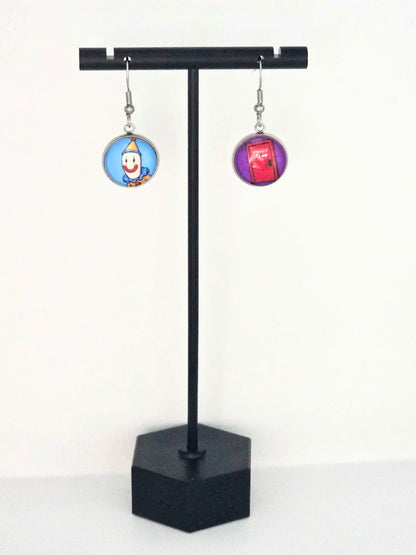 The Amazing Digital Circus Inspired Kaufmo & Exit Door Dangle Stainless Steel Earrings