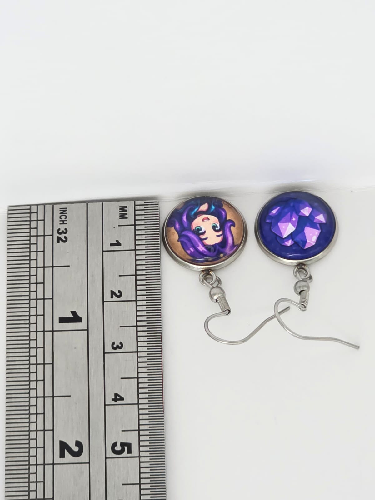 Stardew Valley Inspired Abigail & Amethyst Dangle Stainless Steel Earrings