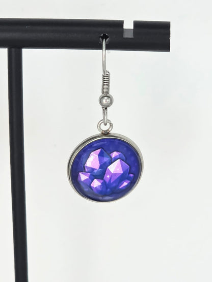 Stardew Valley Inspired Abigail & Amethyst Dangle Stainless Steel Earrings