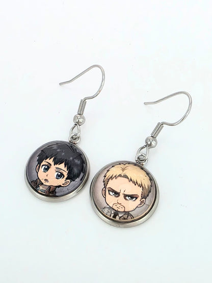 Attack on Titan Inspired Reiner & Bertholdt Dangle Stainless Steel Earrings